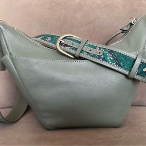 Lucky Brand Women's Lara Deep Jade Leather Crossbody Bag